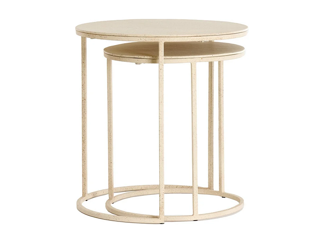 Table d'appoint SADAR - Ø52x46cm - Marron - Lot de 2