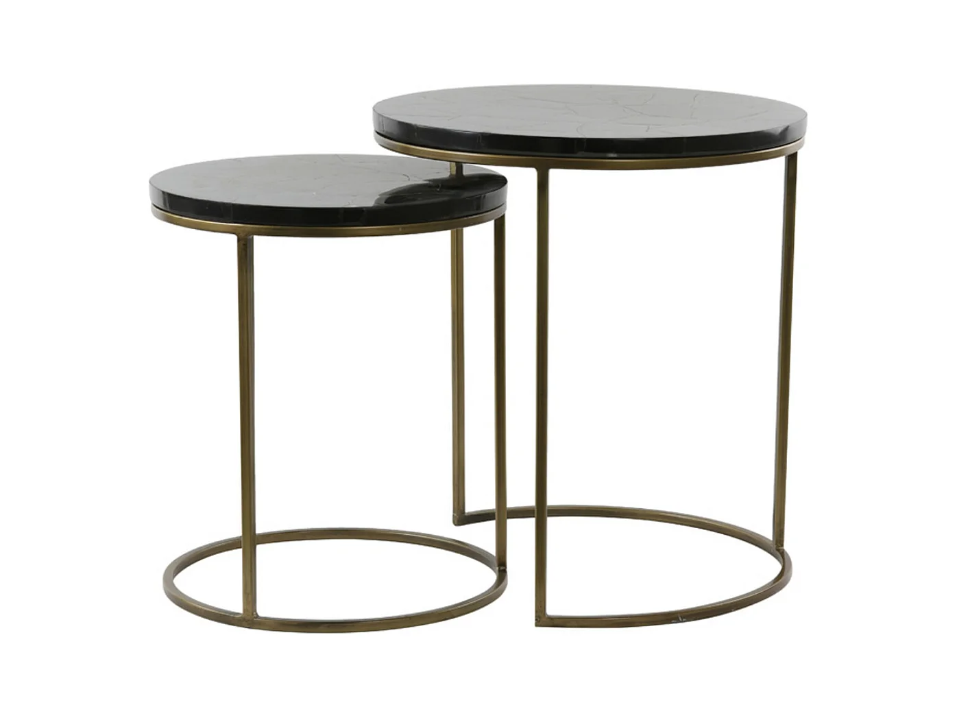 Table d'appoint SOBRINA - Ø50x52cm - Noir - Lot de 2