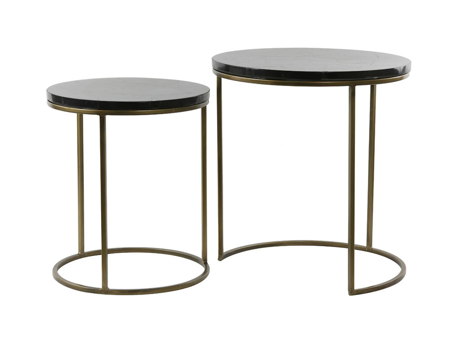 Table d'appoint SOBRINA - Ø50x52cm - Noir - Lot de 2
