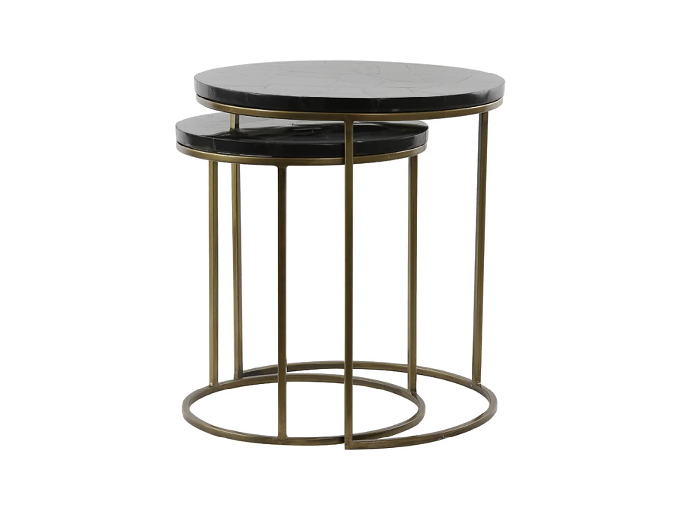 Table d'appoint SOBRINA - Ø50x52cm - Noir - Lot de 2