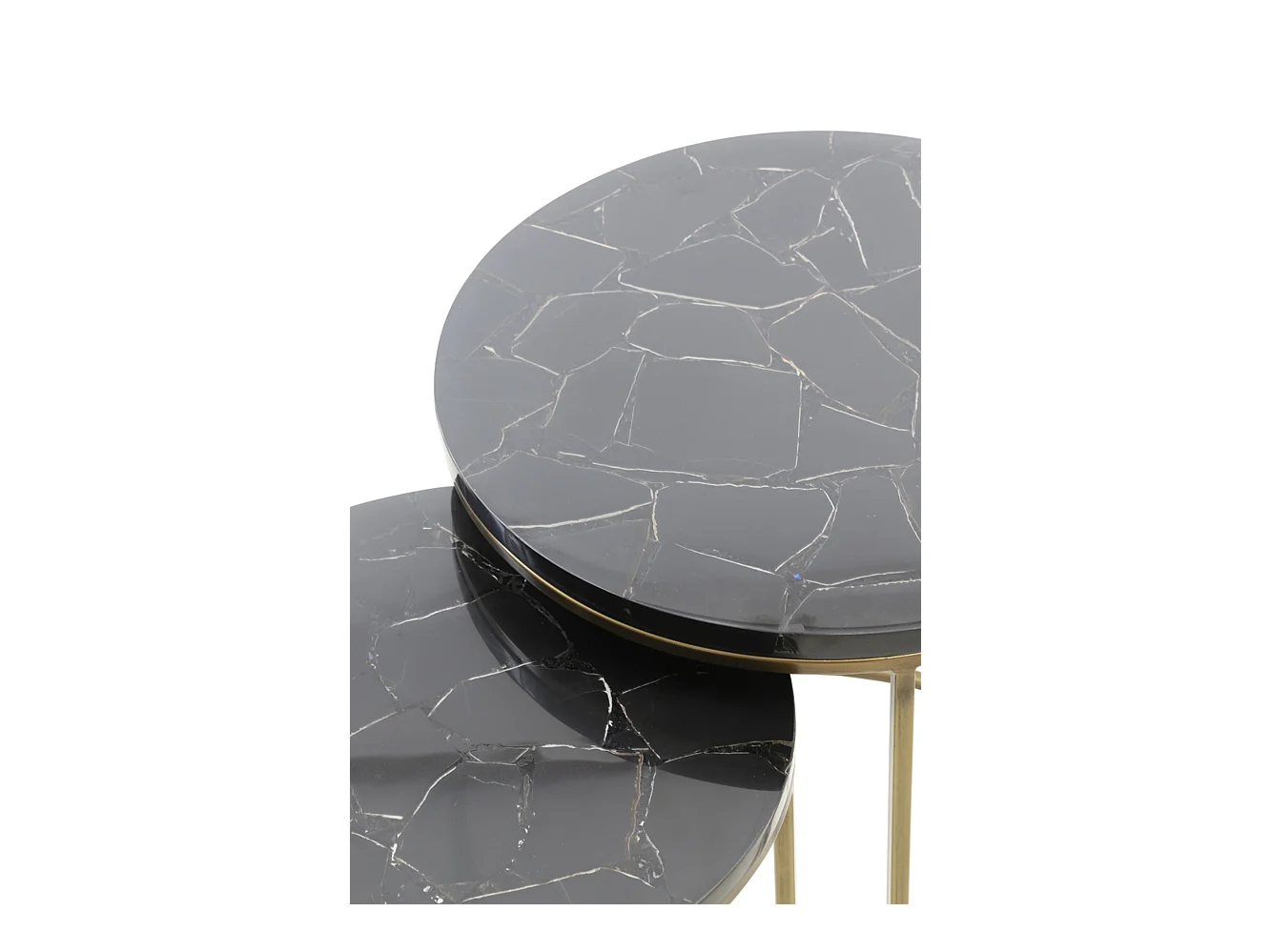 Table d'appoint SOBRINA - Ø50x52cm - Noir - Lot de 2