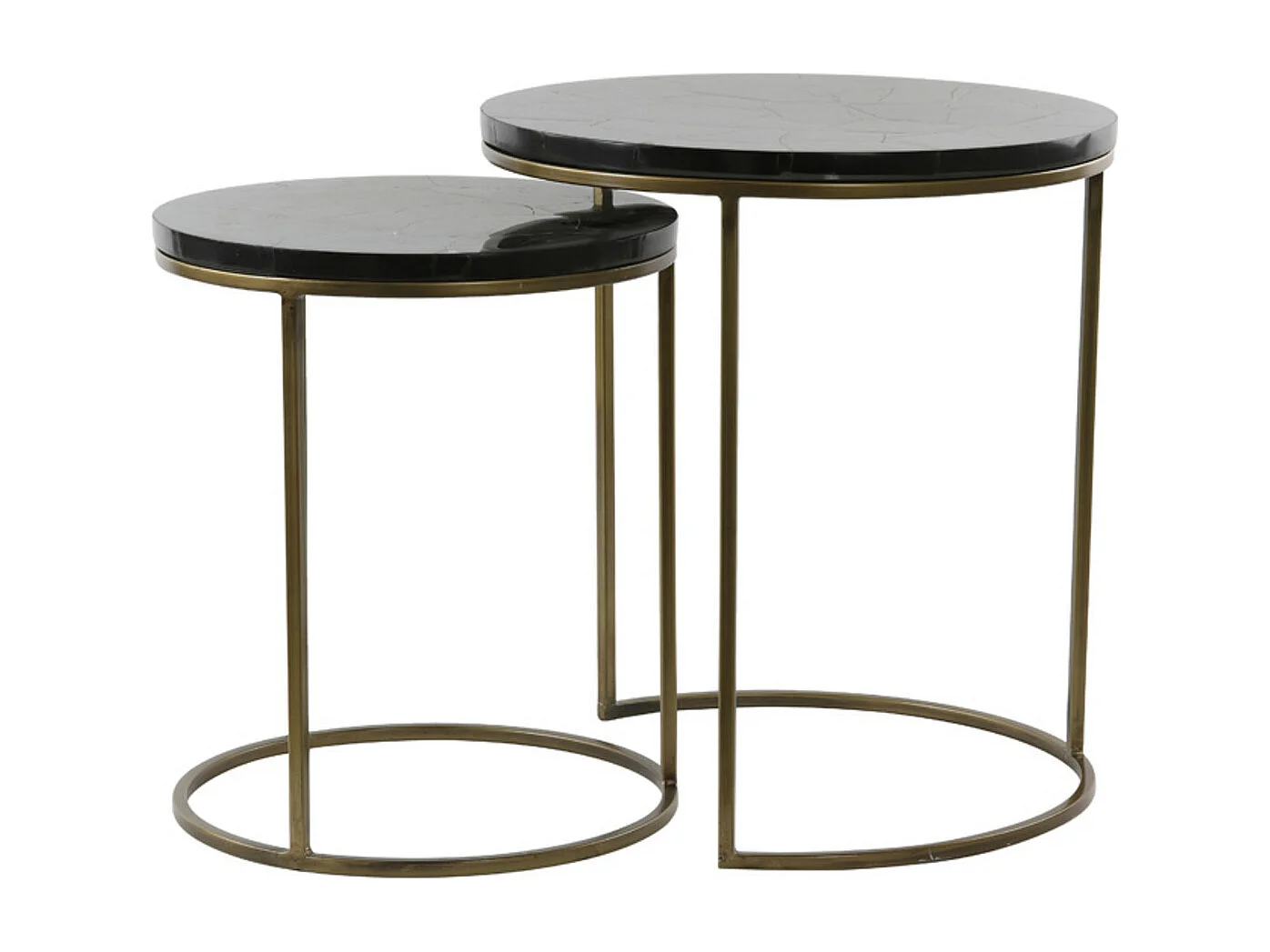 Table d'appoint SOBRINA - Ø50x52cm - Noir - Lot de 2