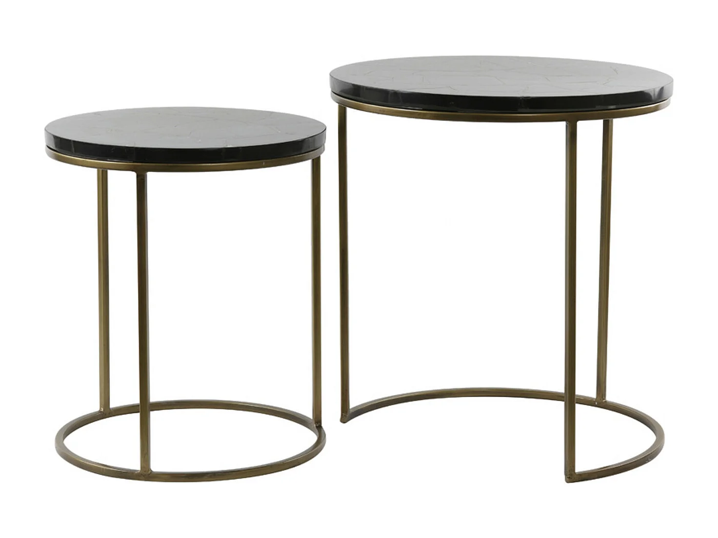 Table d'appoint SOBRINA - Ø50x52cm - Noir - Lot de 2