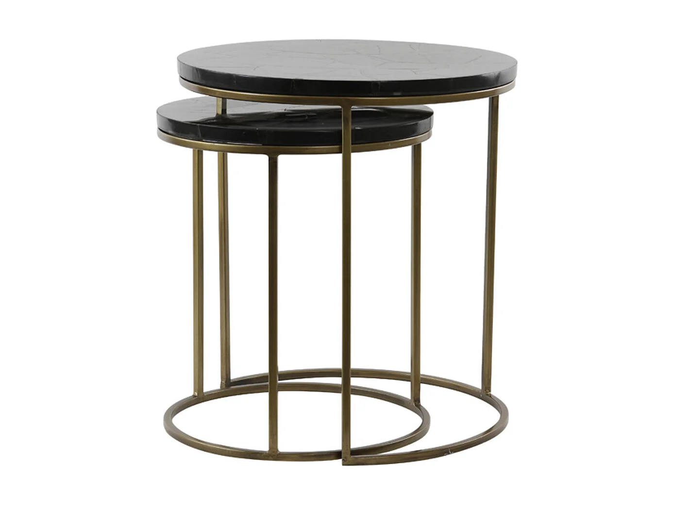 Table d'appoint SOBRINA - Ø50x52cm - Noir - Lot de 2