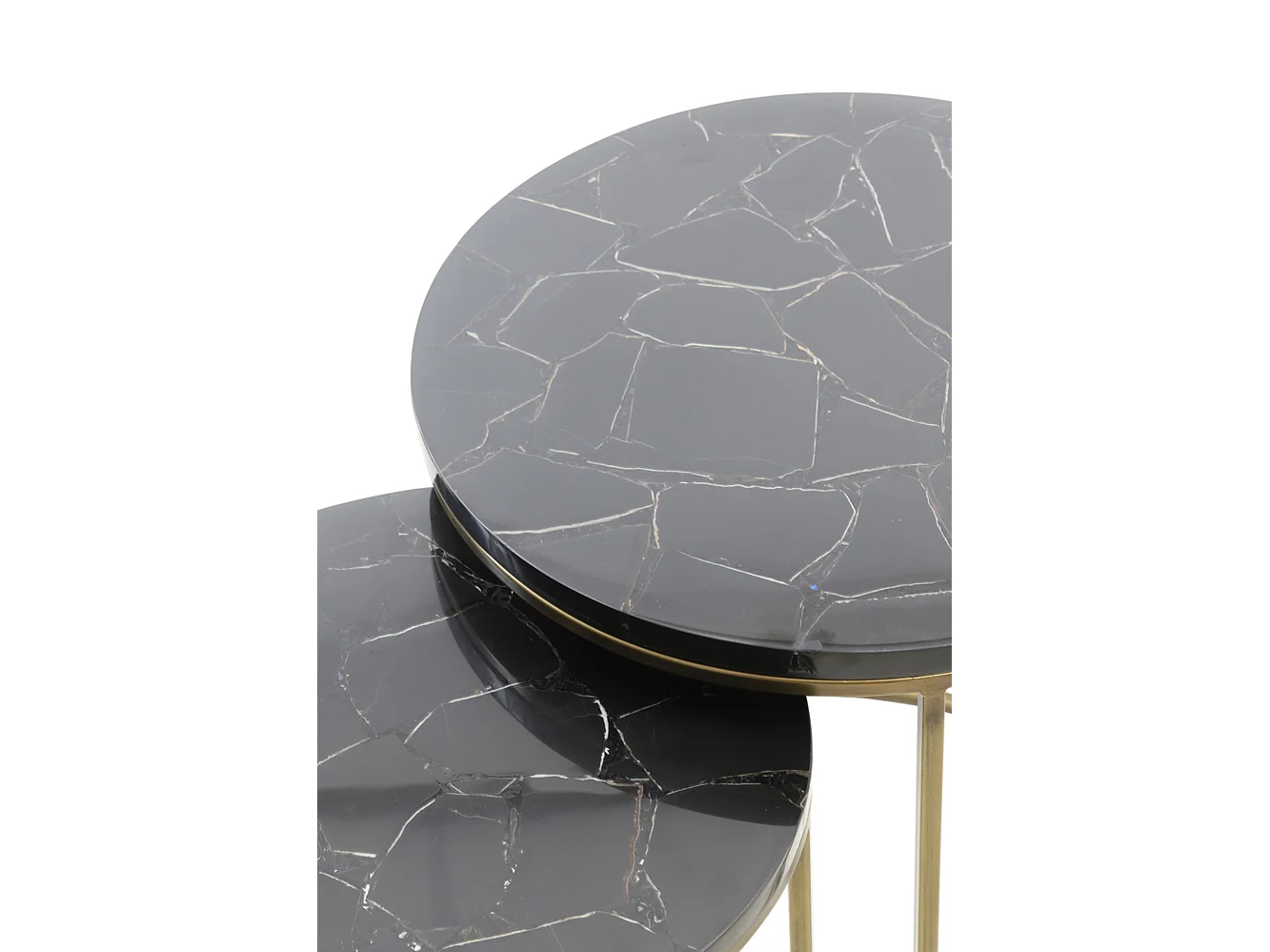 Table d'appoint SOBRINA - Ø50x52cm - Noir - Lot de 2