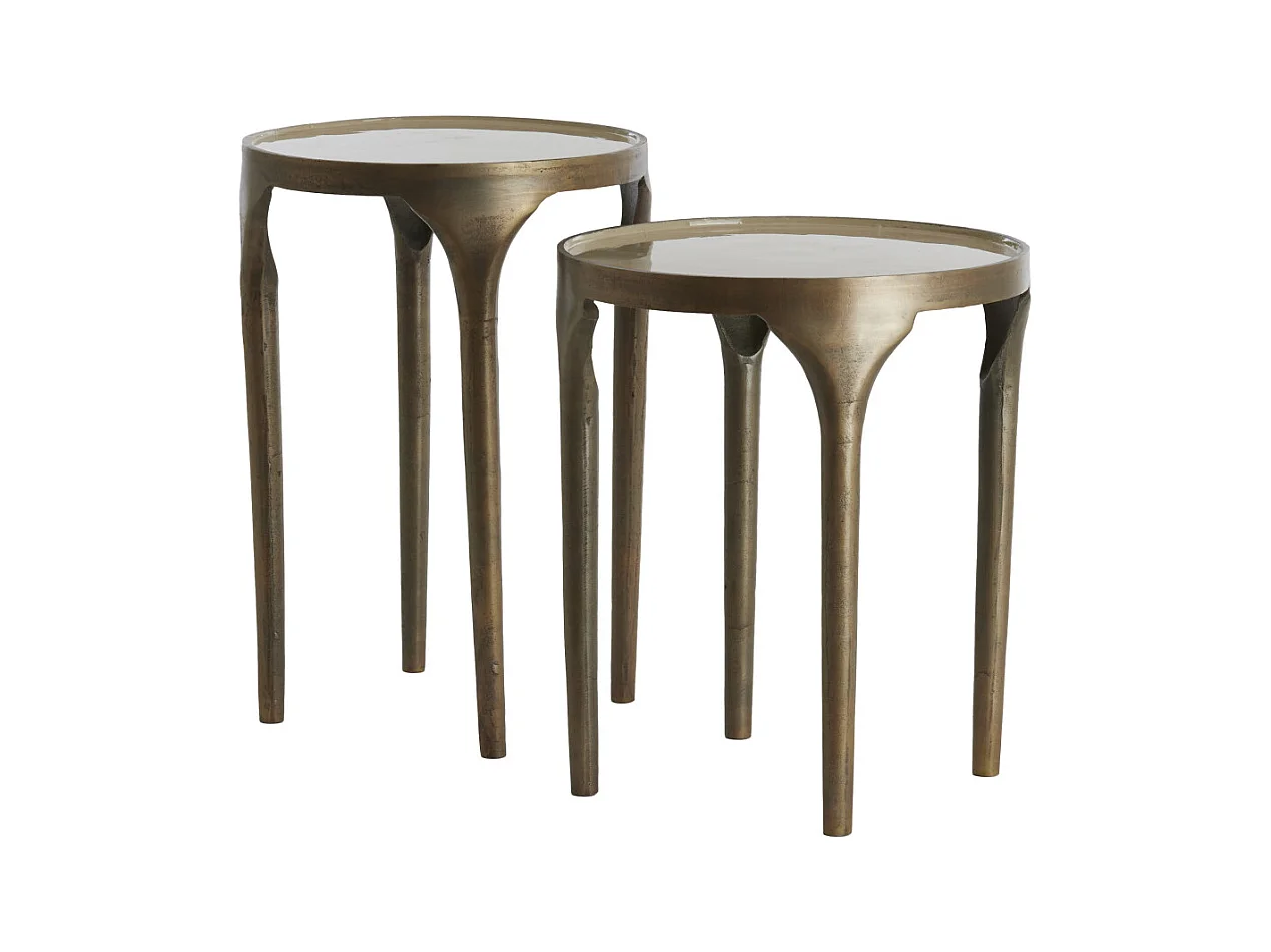 Table d'appoint LAPAZ - Ø40x52cm - Bronze - Lot de 2