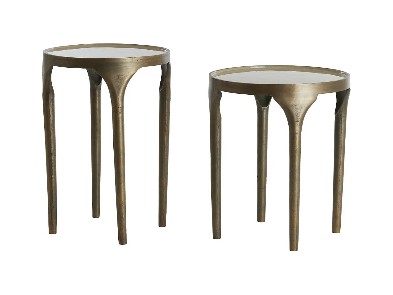 Table d'appoint LAPAZ - Ø40x52cm - Bronze - Lot de 2