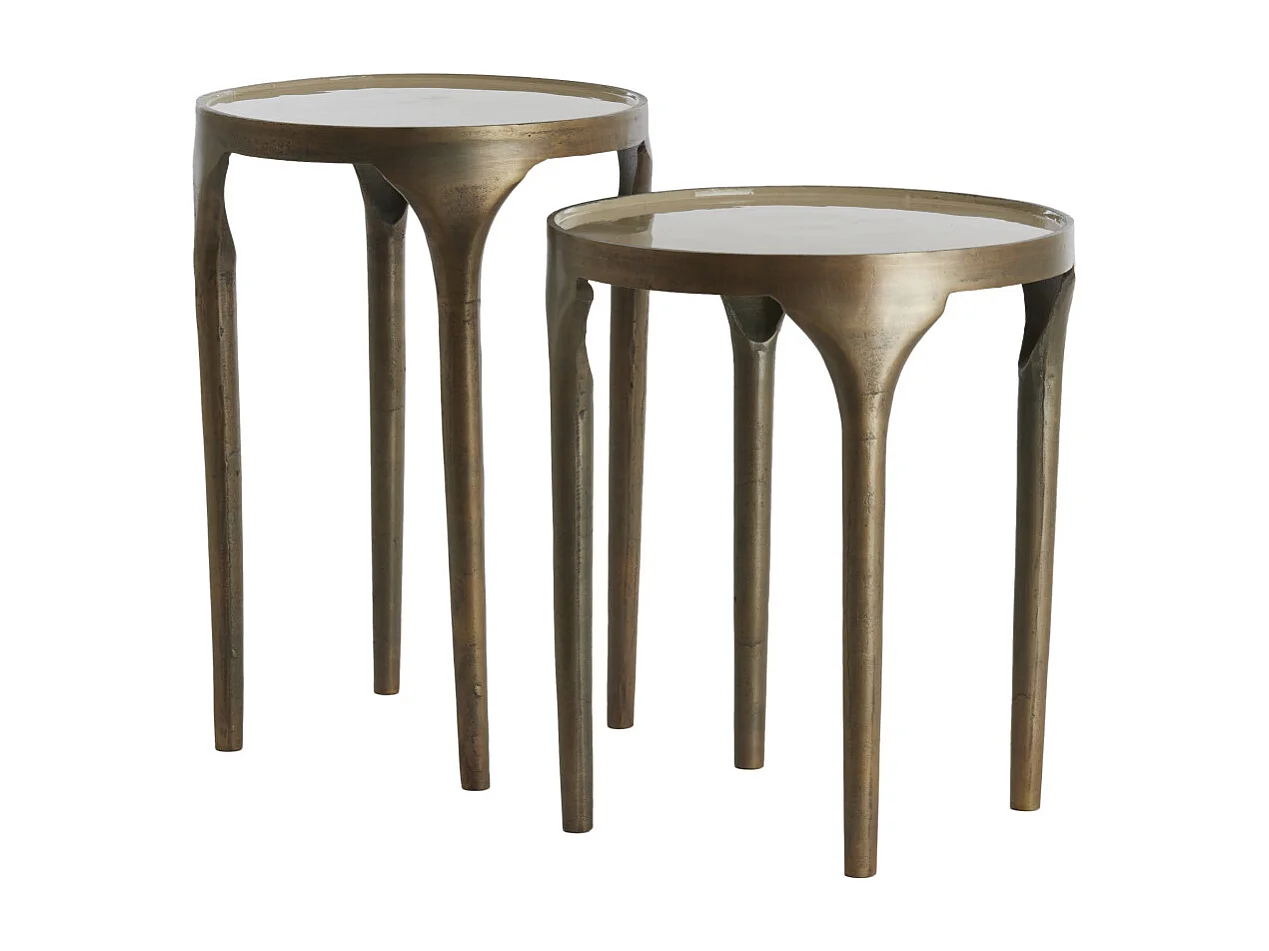 Table d'appoint LAPAZ - Ø40x52cm - Bronze - Lot de 2