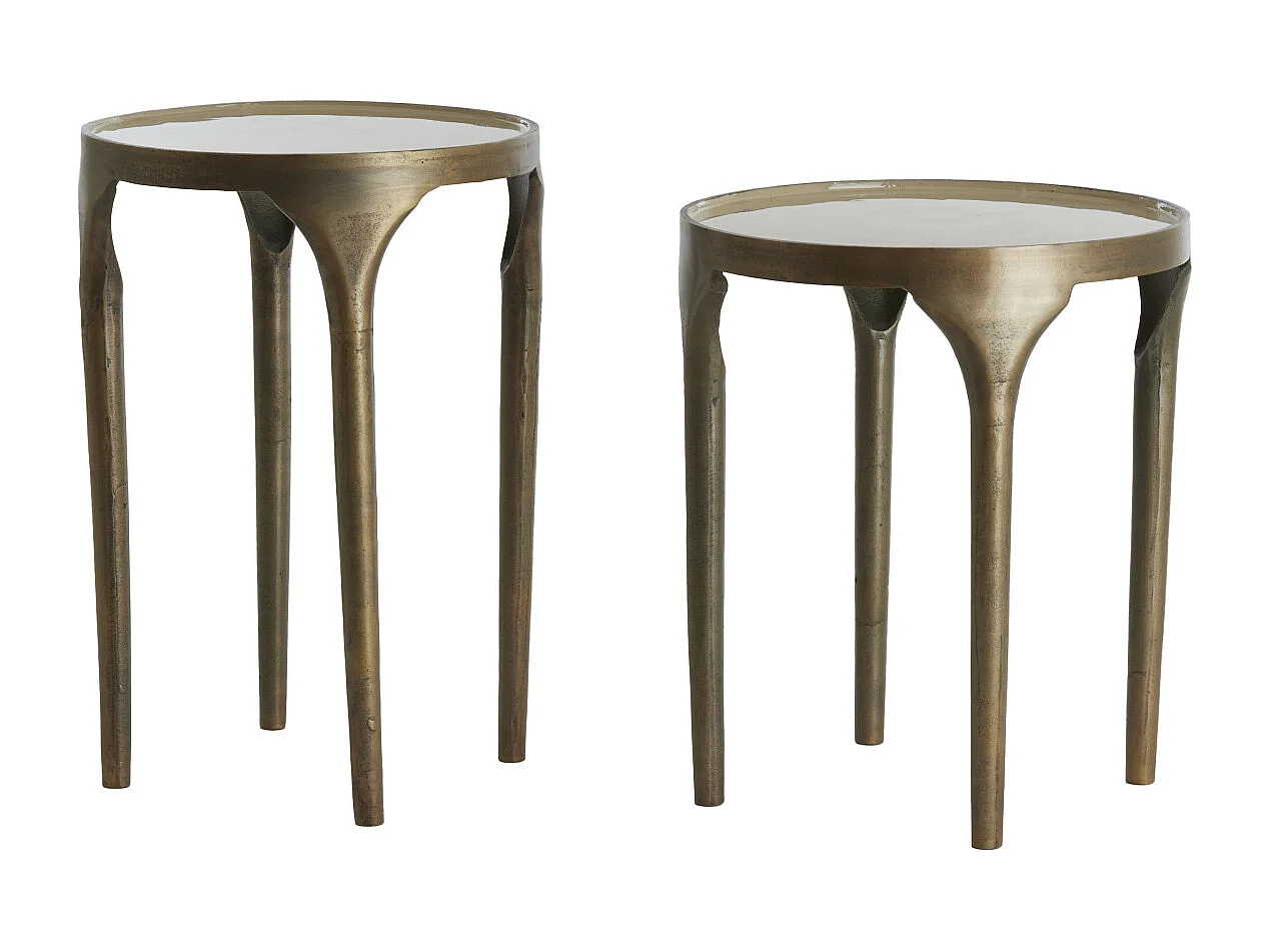 Table d'appoint LAPAZ - Ø40x52cm - Bronze - Lot de 2