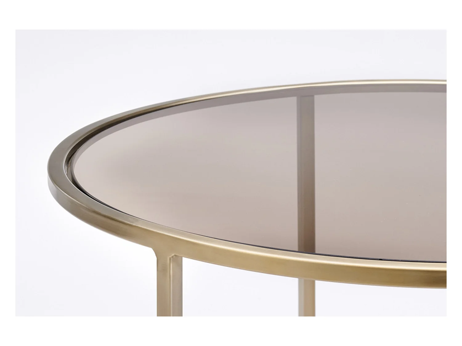 Table basse DUARTE - Ø75x44cm - Doré - Lot de 2