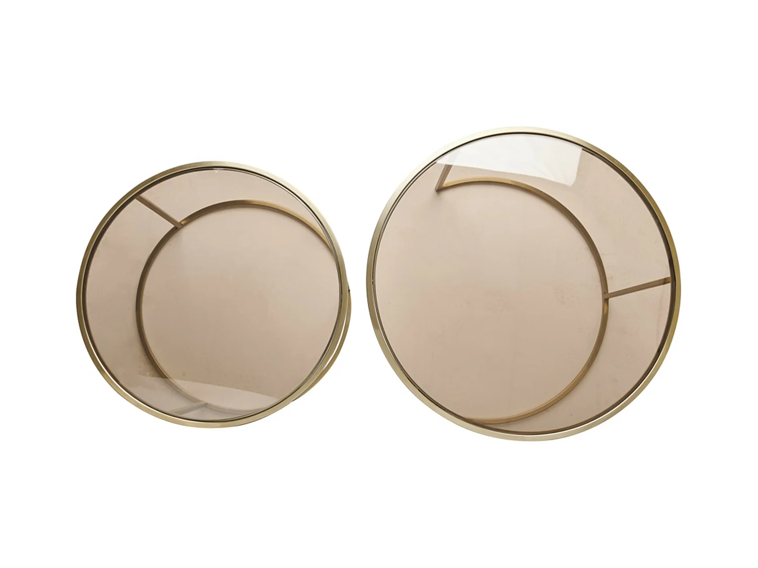 Table basse DUARTE - Ø75x44cm - Doré - Lot de 2