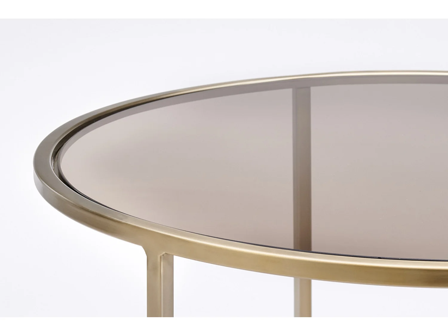 Table basse DUARTE - Ø75x44cm - Doré - Lot de 2