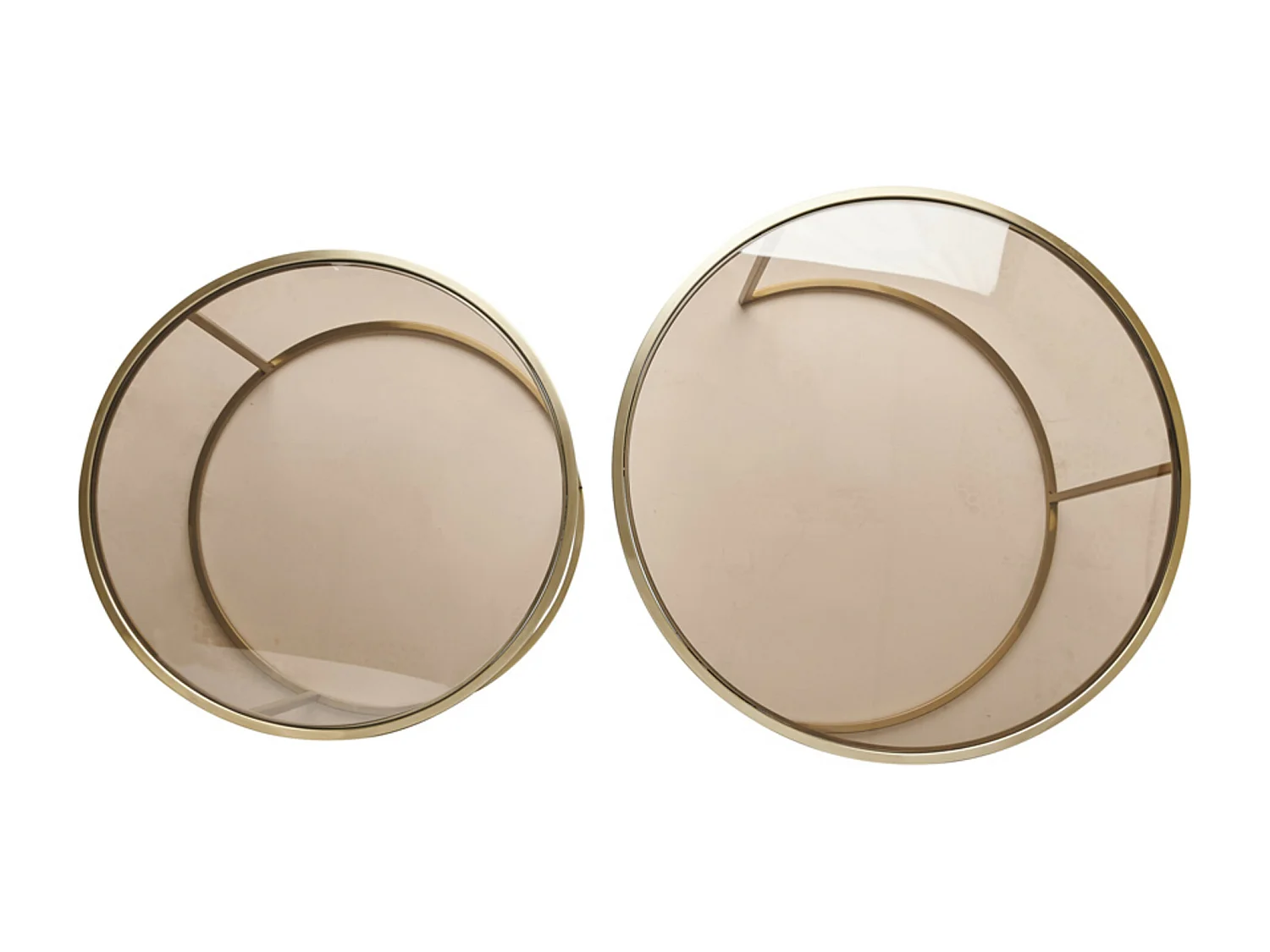 Table basse DUARTE - Ø75x44cm - Doré - Lot de 2