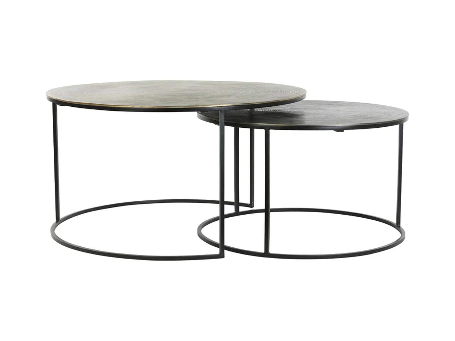 Table basse PRIMO - Ø76x41cm - Bronze - Lot de 2