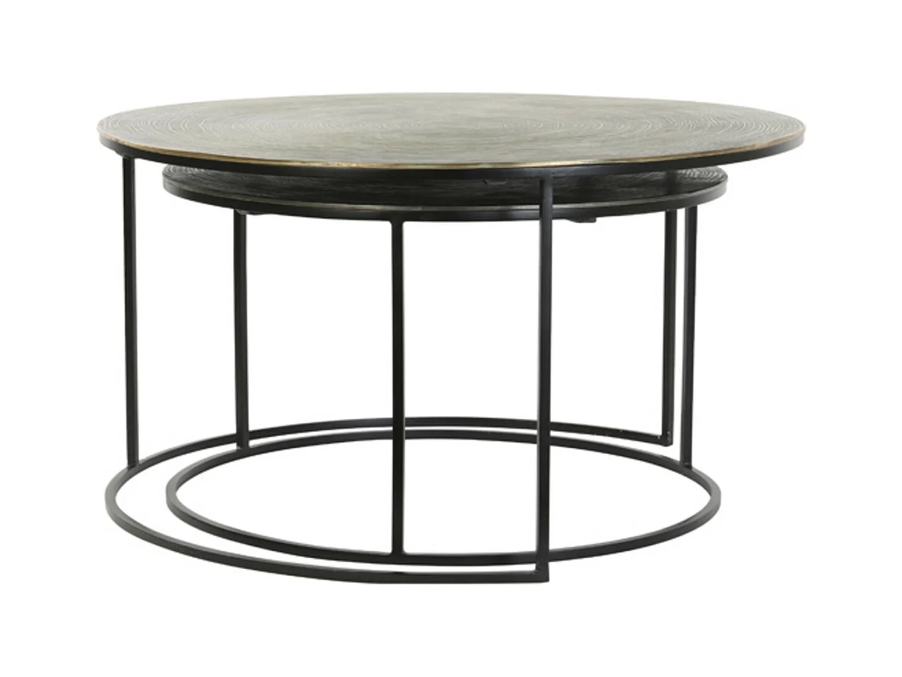 Table basse PRIMO - Ø76x41cm - Bronze - Lot de 2