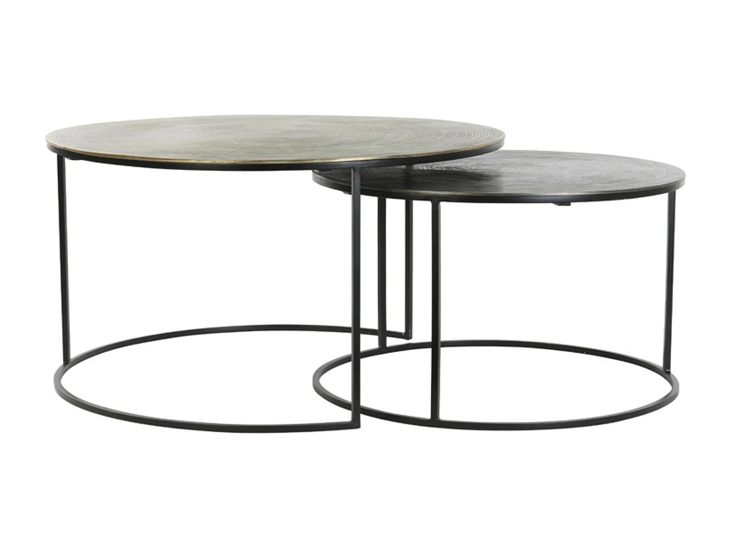 Table basse PRIMO - Ø76x41cm - Bronze - Lot de 2