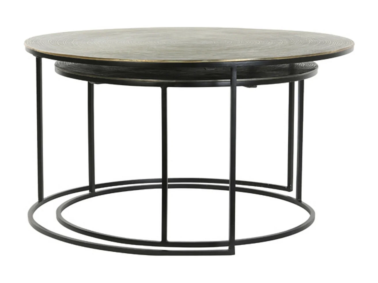 Table basse PRIMO - Ø76x41cm - Bronze - Lot de 2