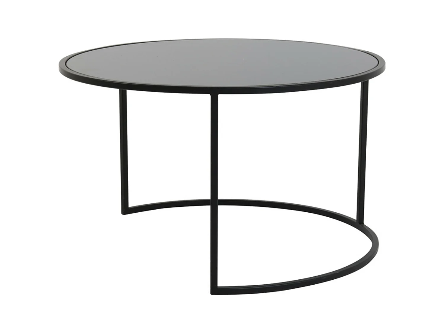 Salontafel DUARTE - Ø75x44cm - Zwart - Set van 2