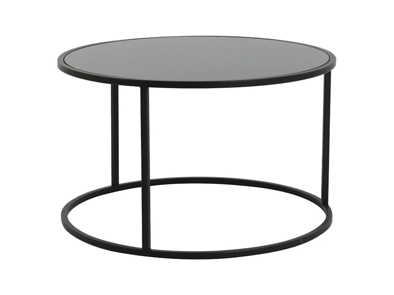 Salontafel DUARTE - Ø75x44cm - Zwart - Set van 2