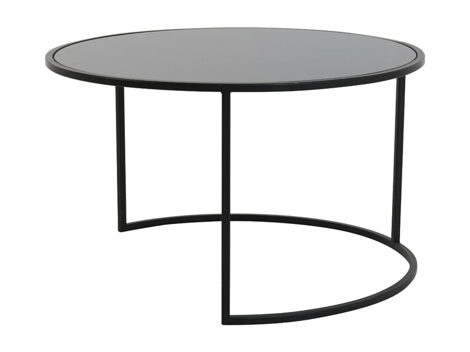 Table basse DUARTE - Ø75x44cm - Noir - Lot de 2