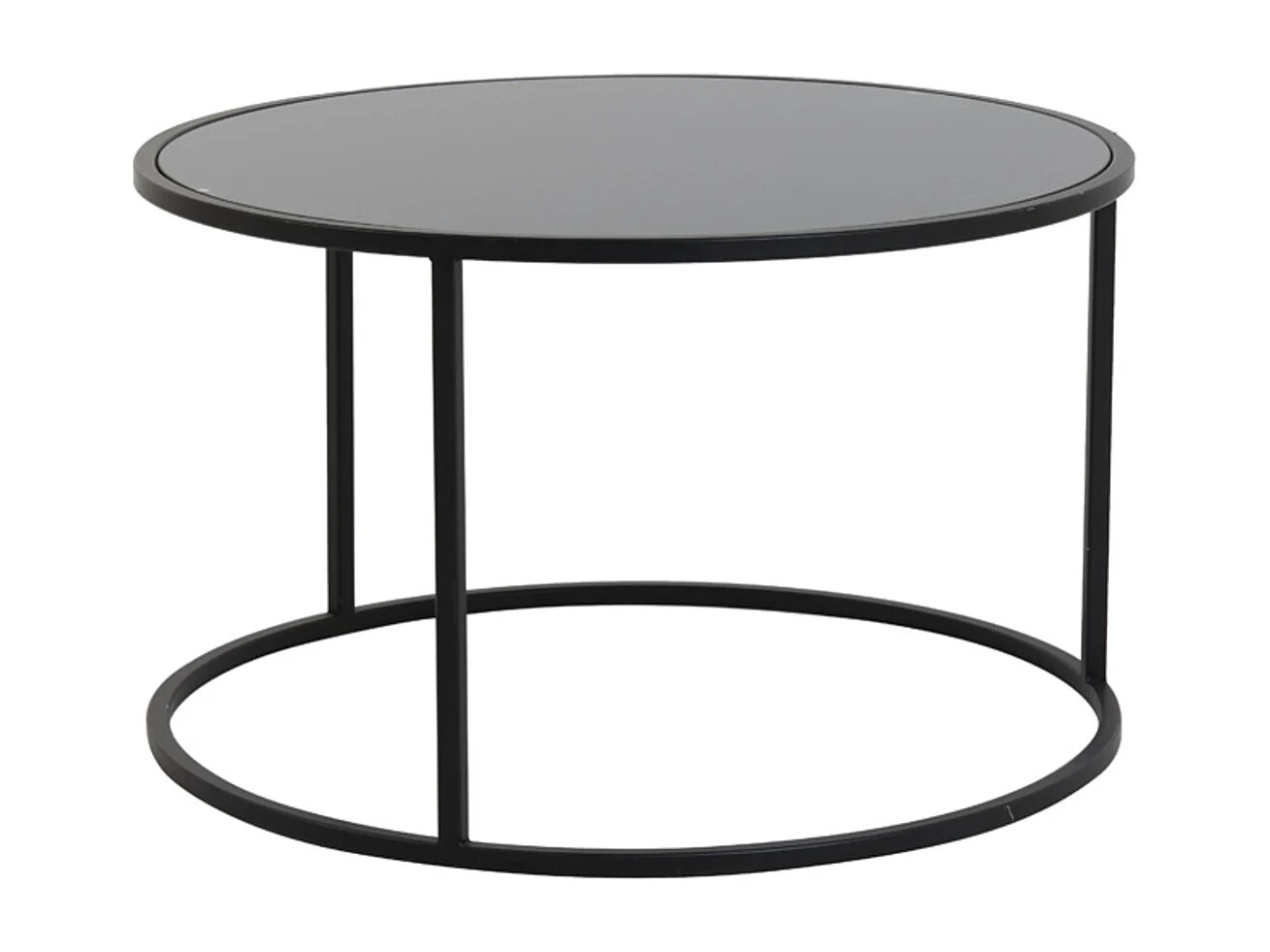 Table basse DUARTE - Ø75x44cm - Noir - Lot de 2