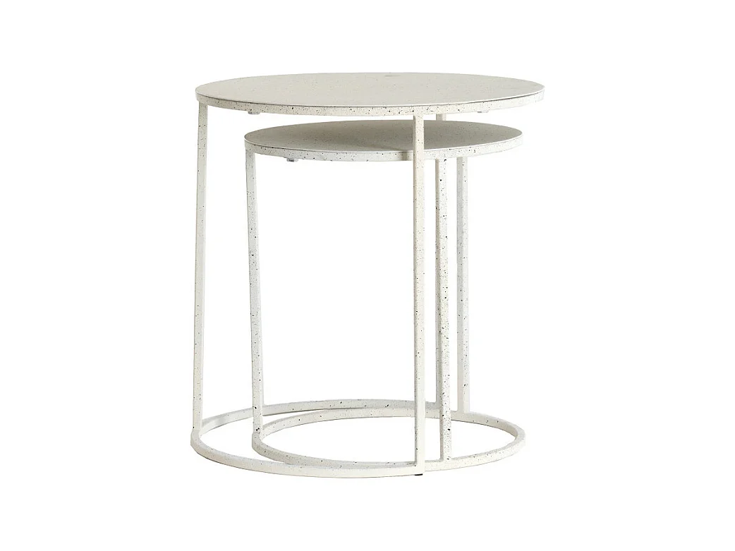 Table d'appoint SADAR - Ø52x46cm - Blanc - Lot de 2