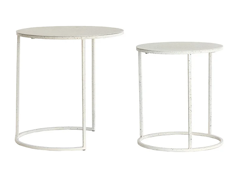 Mesa auxiliar SADAR - Ø52x46cm - Blanco - Juego de 2