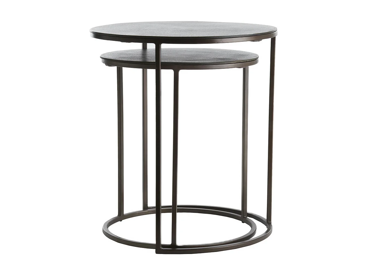Table d'appoint TALCA - Ø49x52cm - Marron - Lot de 2