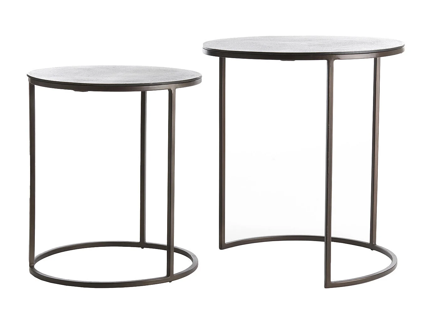 Table d'appoint TALCA - Ø49x52cm - Marron - Lot de 2