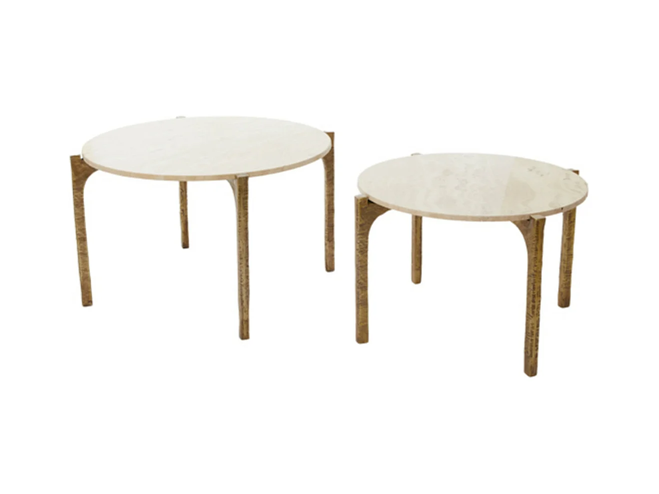 Table basse KANAE - Ø76x44cm - Marron - Lot de 2