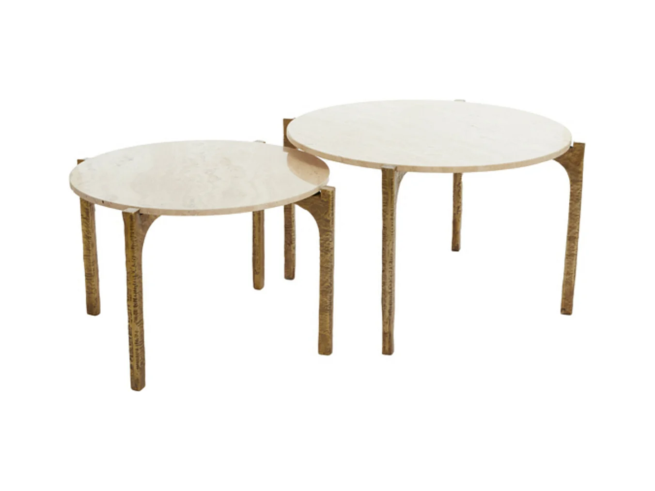 Table basse KANAE - Ø76x44cm - Marron - Lot de 2