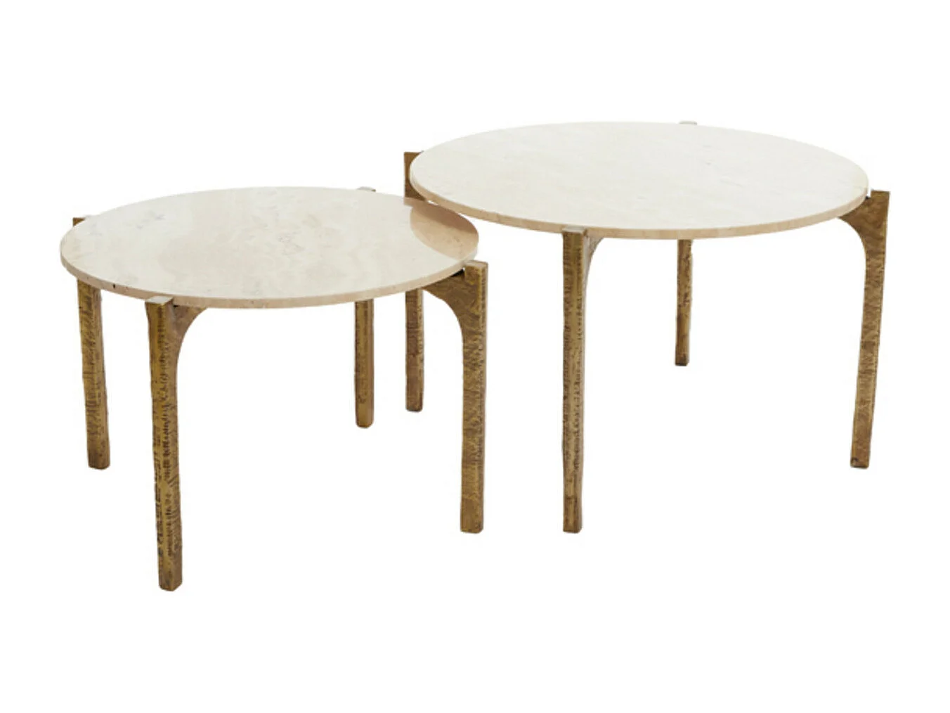 Table basse KANAE - Ø76x44cm - Marron - Lot de 2