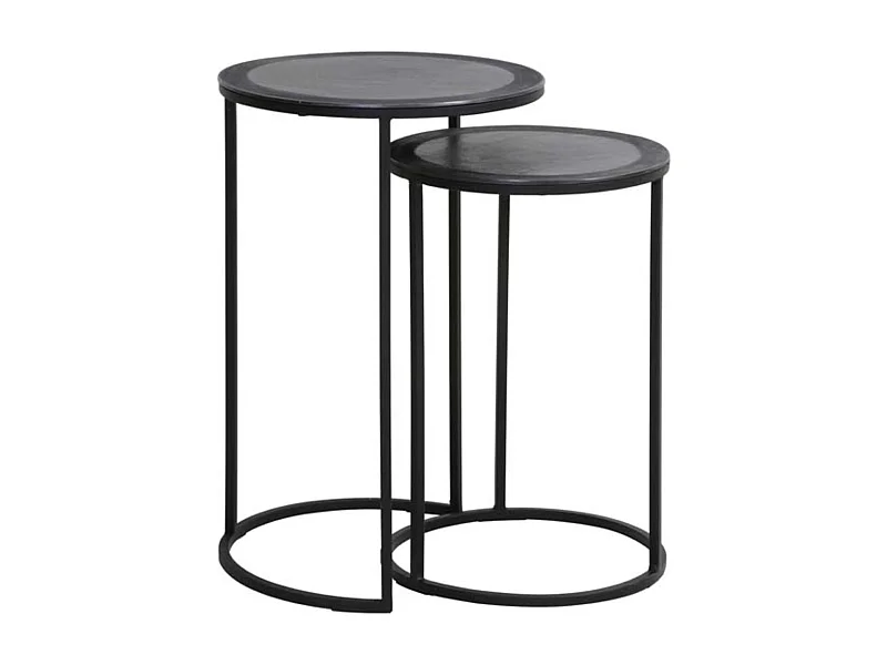 Beistelltisch TALCA - Ø40x60cm - Schwarz - 2er-Set