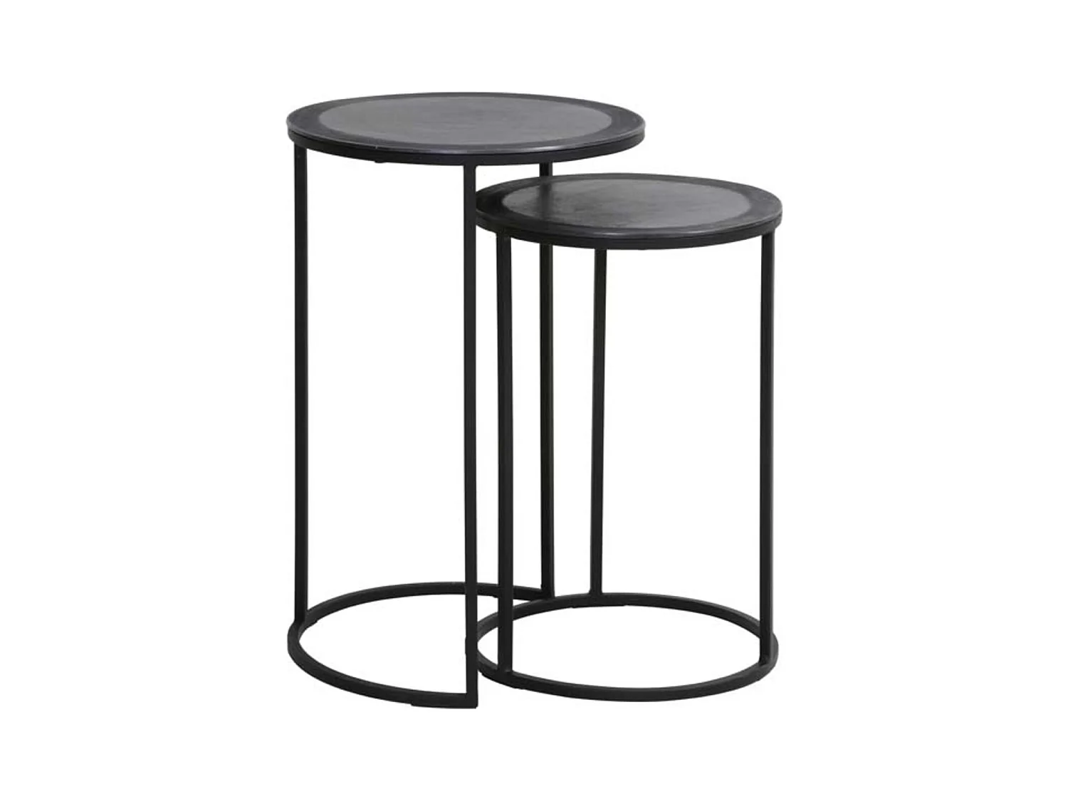 Table d'appoint TALCA - Ø40x60cm - Noir - Lot de 2