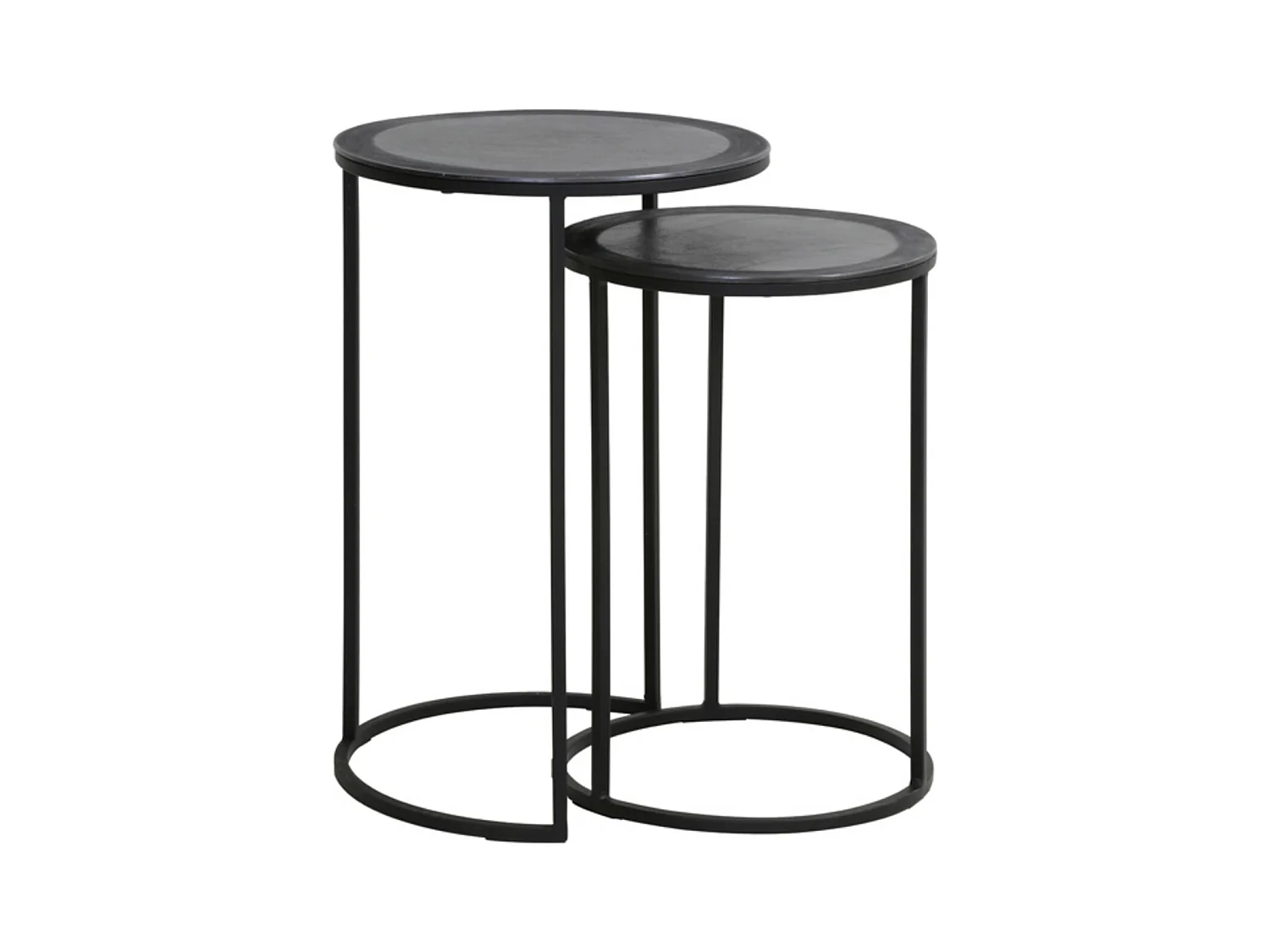 Table d'appoint TALCA - Ø40x60cm - Noir - Lot de 2