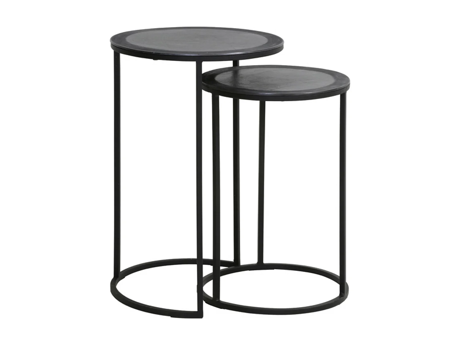 Table d'appoint TALCA - Ø40x60cm - Noir - Lot de 2