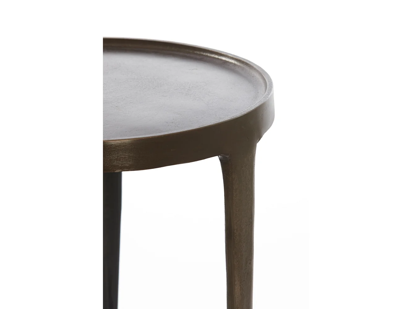 Table d'appoint TOBIAS - Ø43x45,5cm - Marron - Lot de 2