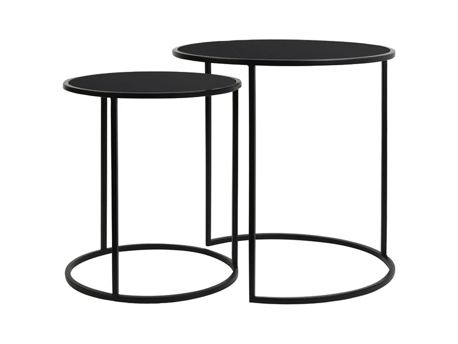 Table d'appoint DUARTE - Ø50x52cm - Noir - Lot de 2