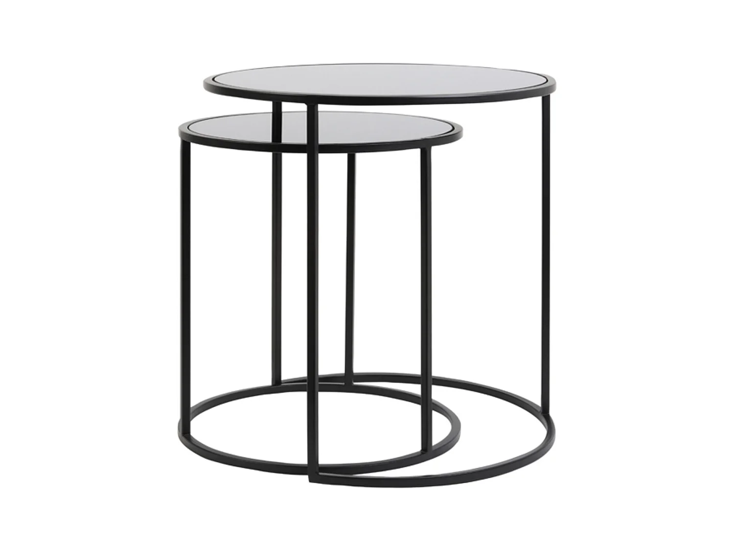 Table d'appoint DUARTE - Ø50x52cm - Noir - Lot de 2