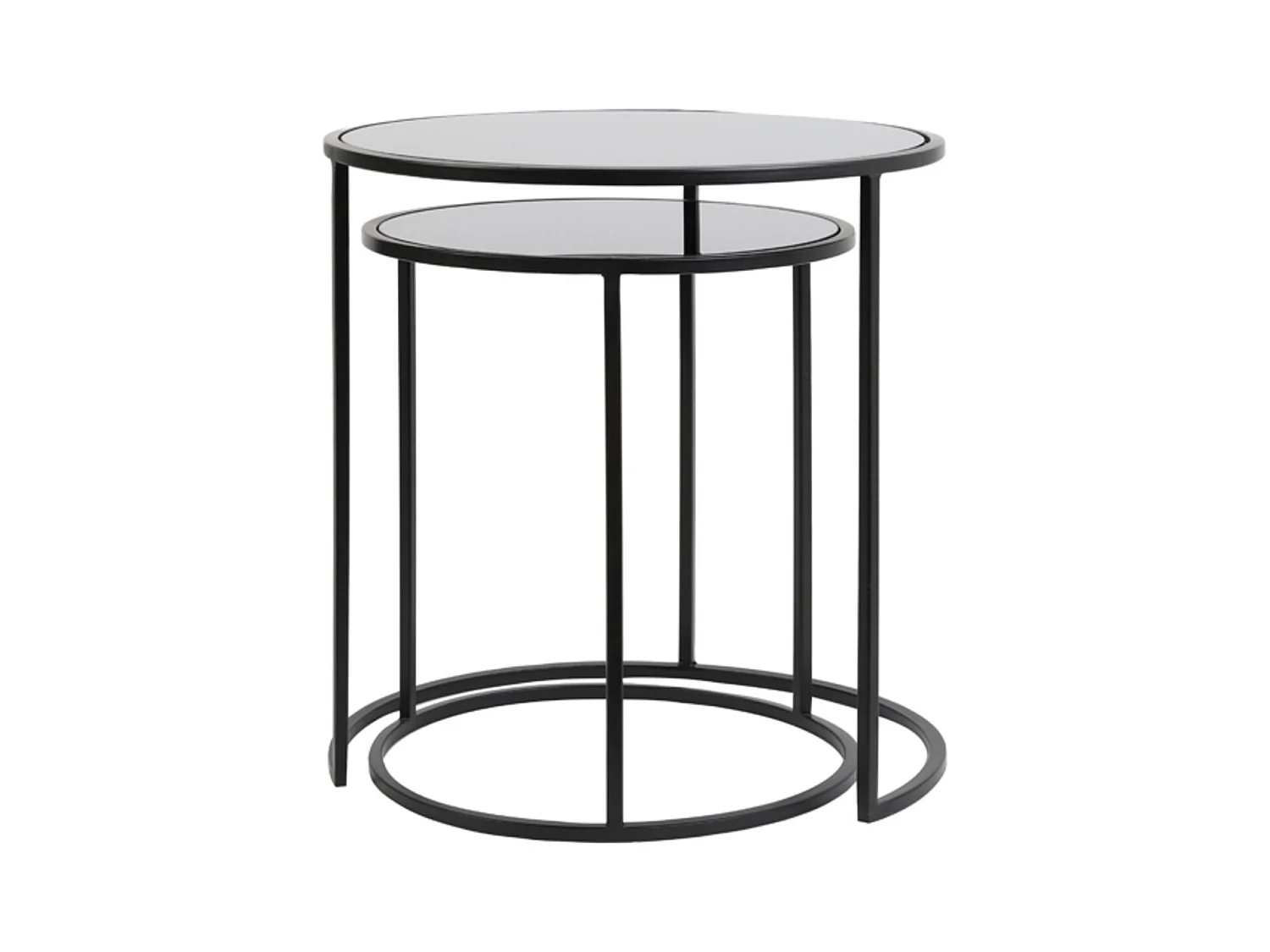 Table d'appoint DUARTE - Ø50x52cm - Noir - Lot de 2
