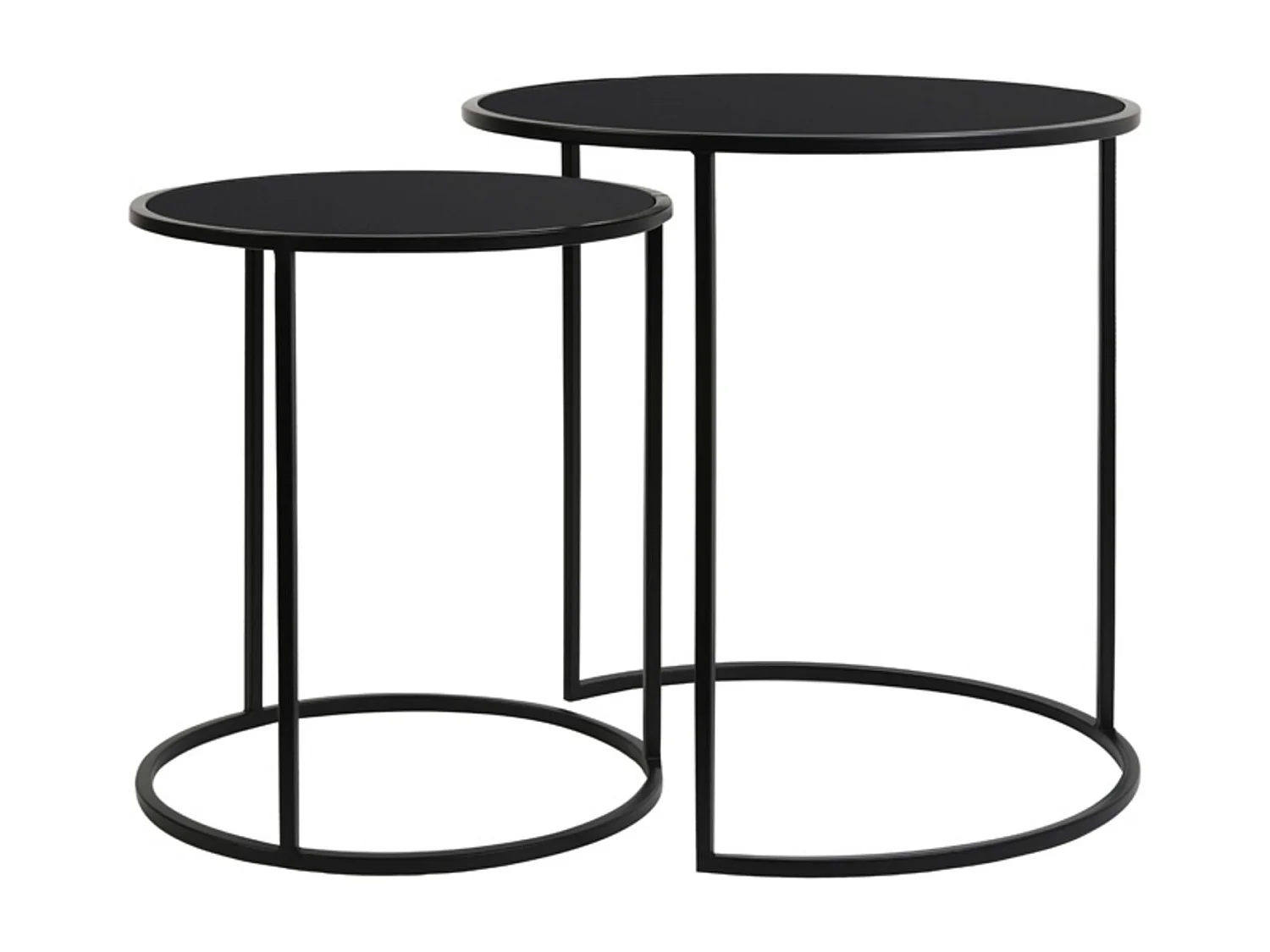 Table d'appoint DUARTE - Ø50x52cm - Noir - Lot de 2
