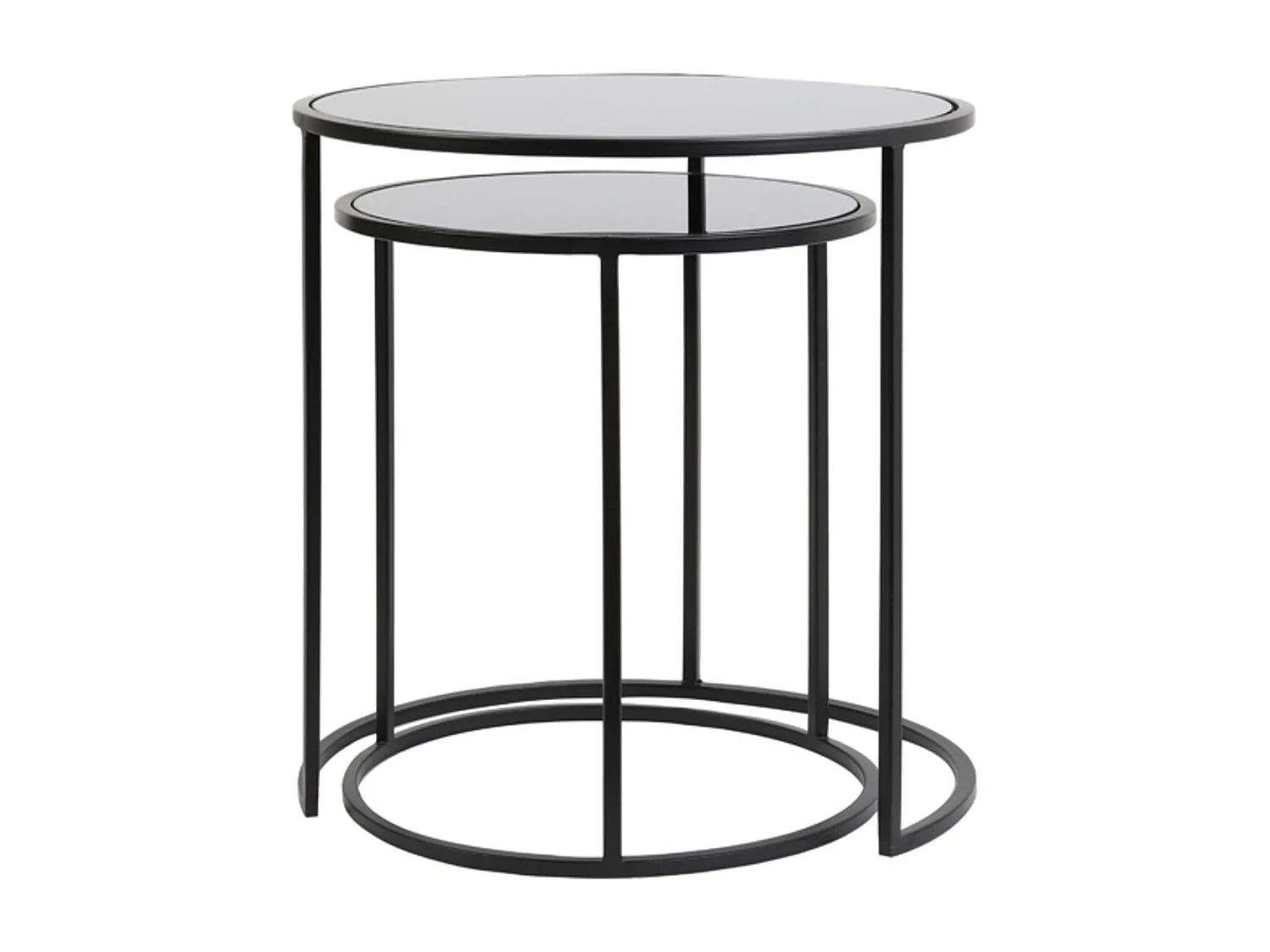 Table d'appoint DUARTE - Ø50x52cm - Noir - Lot de 2