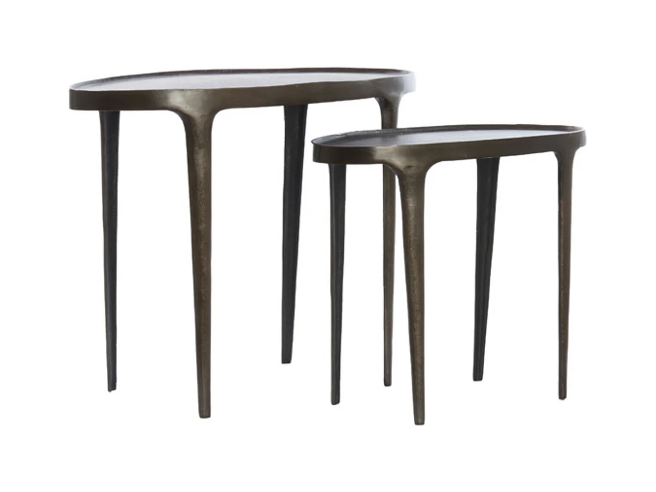 Table d'appoint ARICA - 70x33x53cm - Marron - Lot de 2