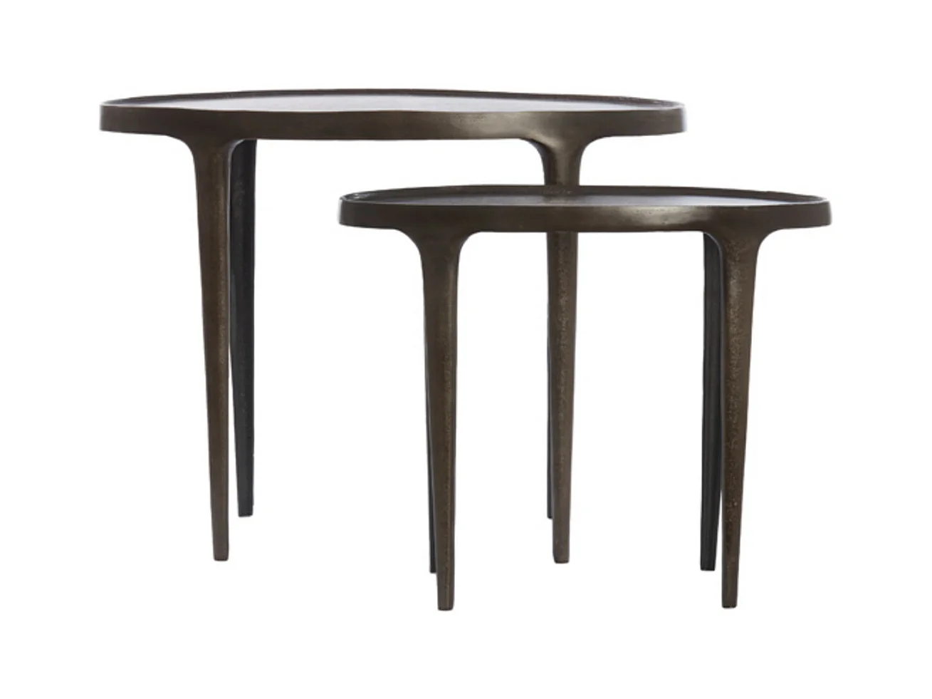 Table d'appoint ARICA - 70x33x53cm - Marron - Lot de 2