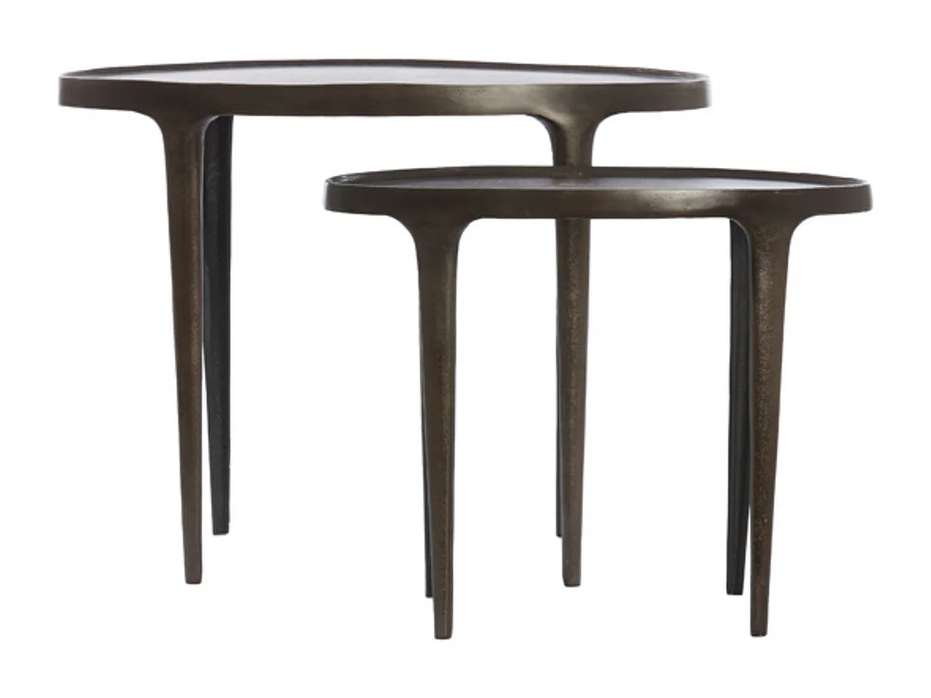 Table d'appoint ARICA - 70x33x53cm - Marron - Lot de 2