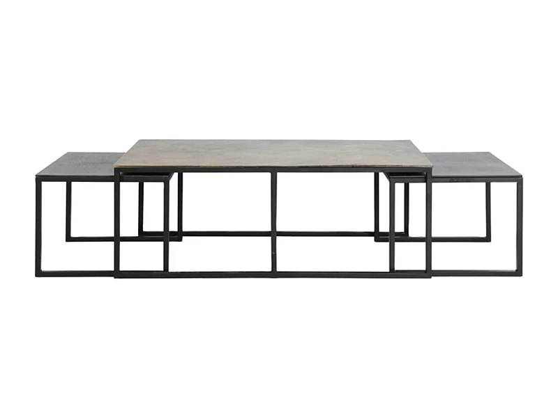 Couchtisch KUMALU - 120x60x45cm - Bronze - 3er Set