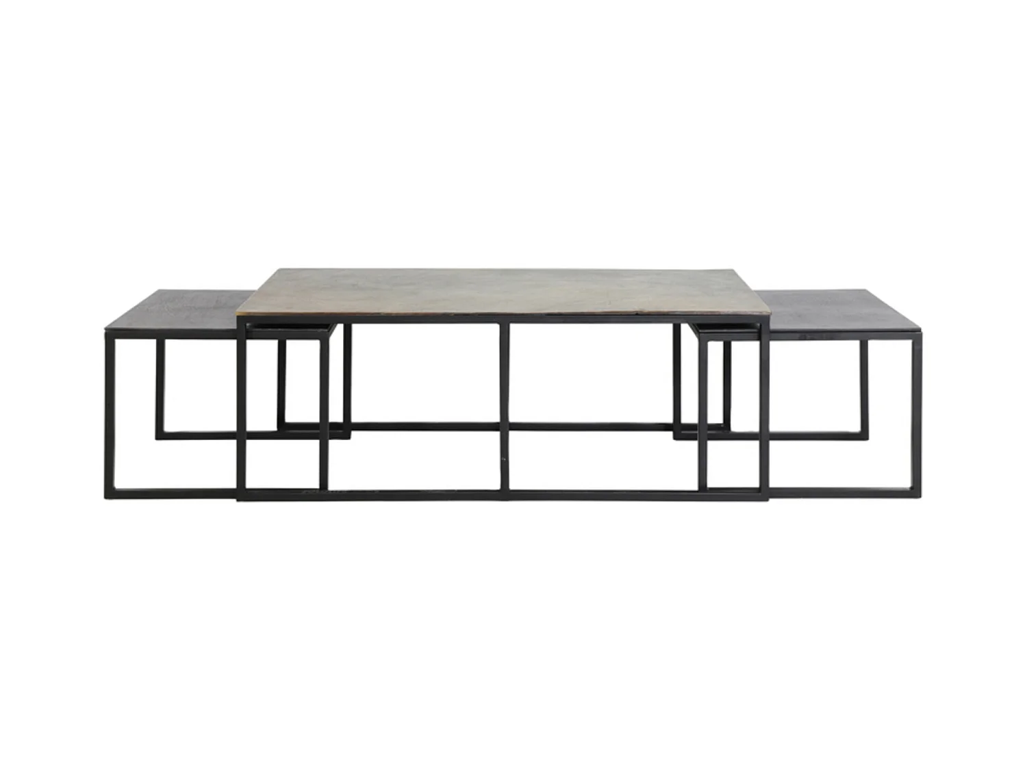 Table basse KUMALU - 120x60x45cm - Bronze - Lot de 3