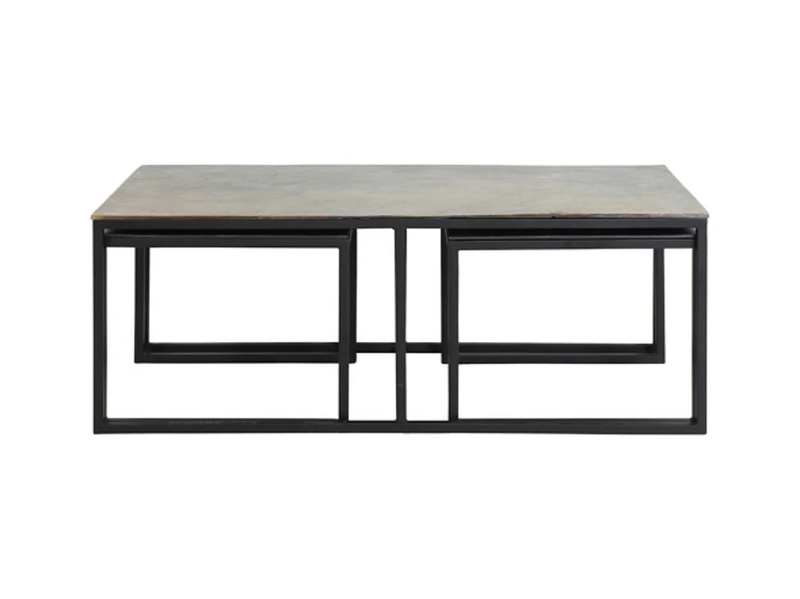 Table basse KUMALU - 120x60x45cm - Bronze - Lot de 3