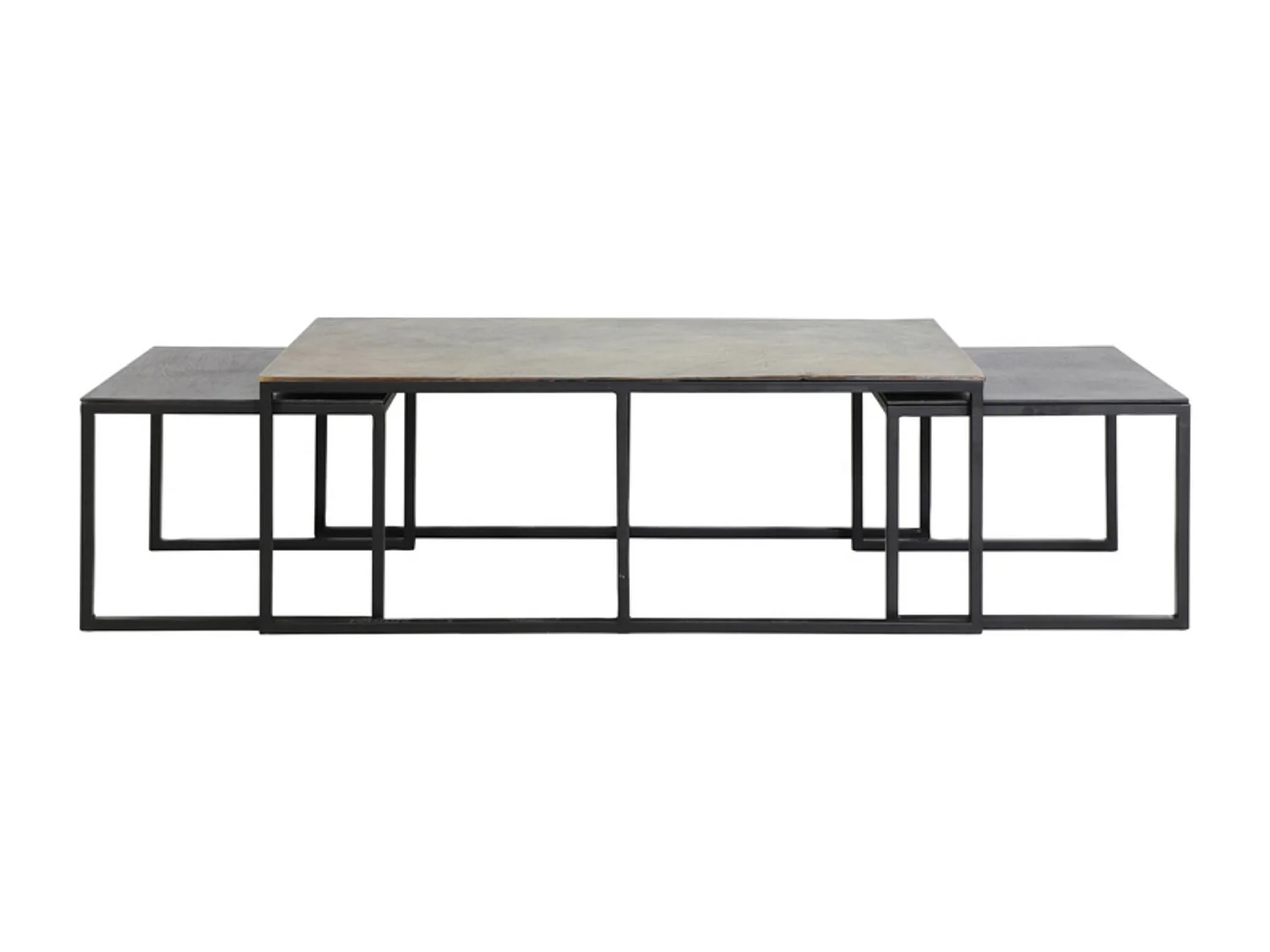 Table basse KUMALU - 120x60x45cm - Bronze - Lot de 3