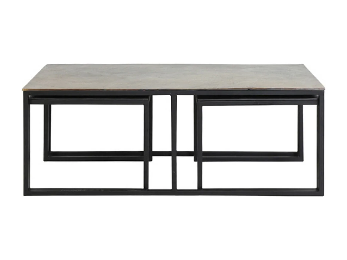 Table basse KUMALU - 120x60x45cm - Bronze - Lot de 3